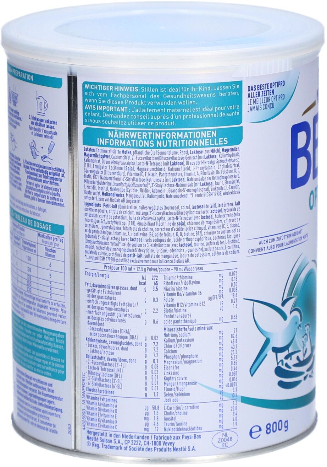 Nestlé Beba Beba Optipro PRE Ds 800 g Pulver