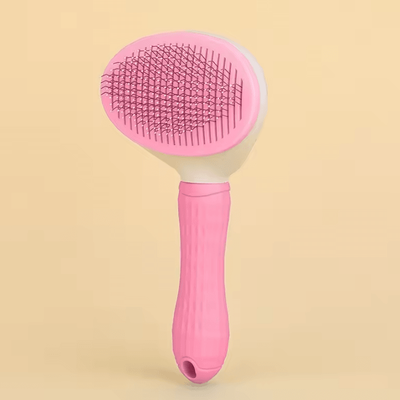 Inspire Curations FurEase Self Cleaning Pet Grooming Brush For Dogs & Cats pink