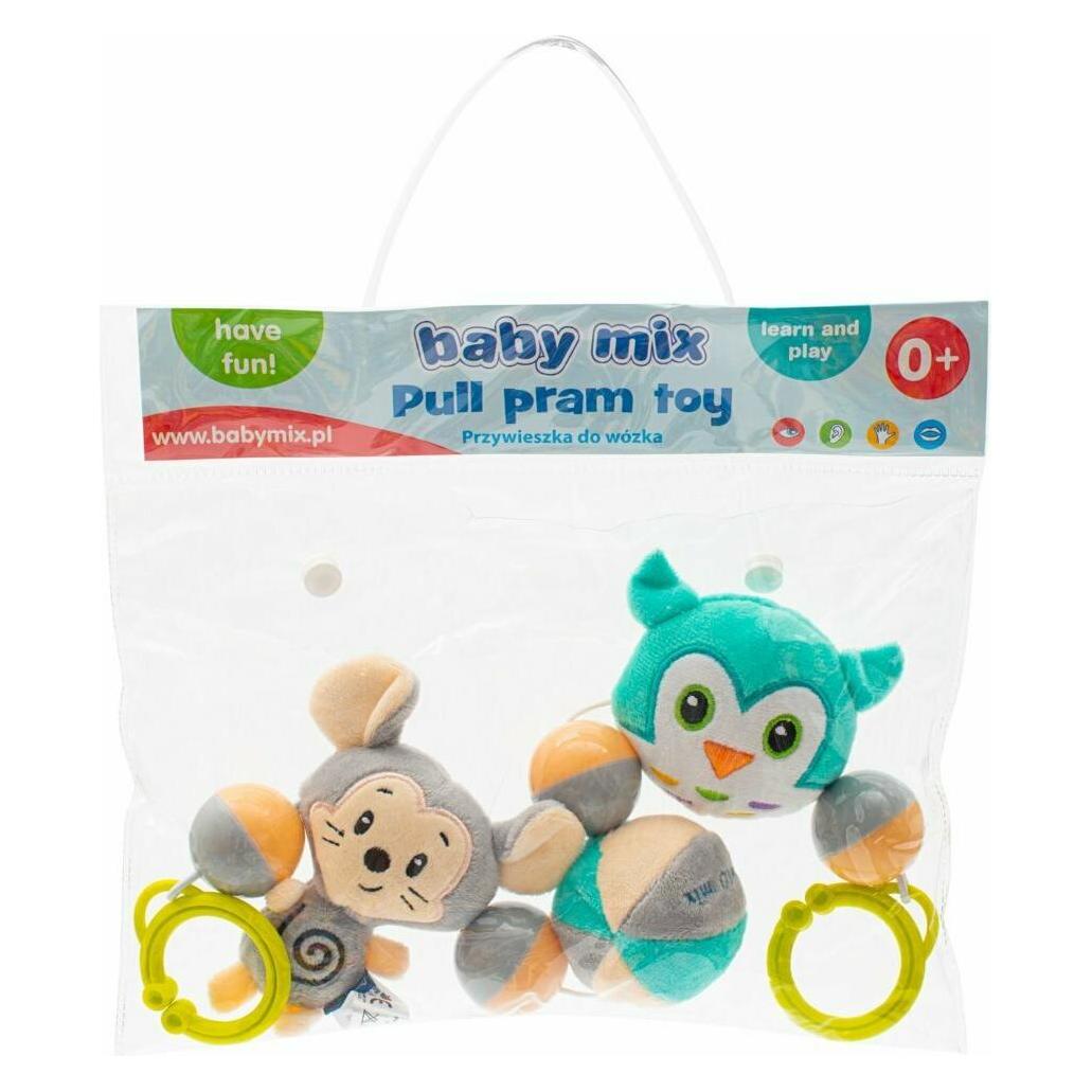 Baby Mix Plüschrassel für den Kinderwagen Maus und Eule. (GAWO-64794)