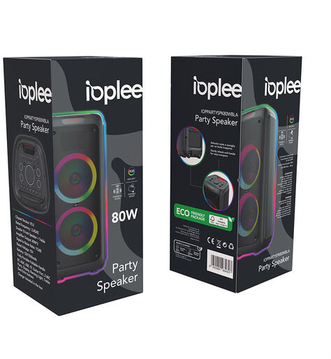 Ioplee Cassa Party Speaker Verticale da Terra 80W - Nero