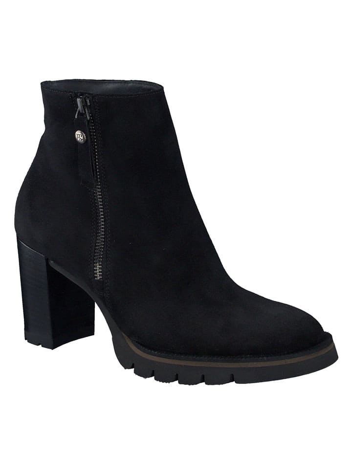 Paul Green Leder-Stiefeletten in Schwarz - 40,5