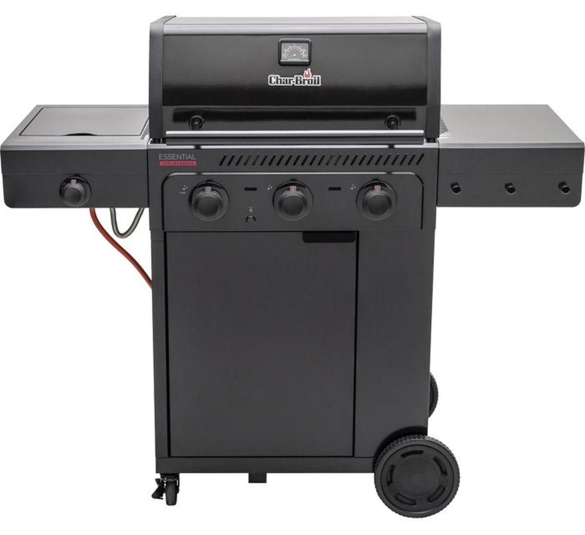 Char-Broil Gasgrill 3+1 Brenner, 7,9 kW, Gusseisen Grill, Schwarz - Essential 3G