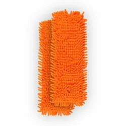 Bestlivings Ersatzbezug "Orange" für Bodenwischer ( 2er Pack ) - 40cm - Chenille Wischbezug, für alle gängigen Klapphalter - Bezug für alle Bodenarten