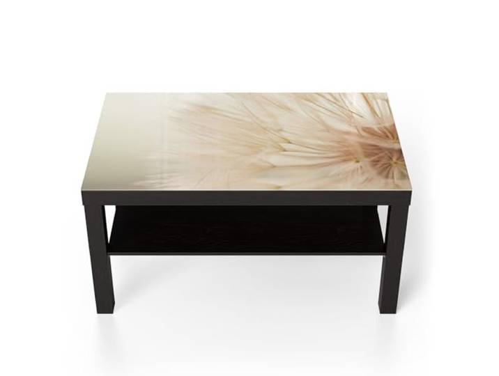 DEQORI Glastisch schwarz groß 90x50 cm Motiv Zarte Natur ausgefallener Beistelltisch aus Glas Hochglanz Couchtisch fürs Wohnzimmer moderner Couch Tisch mit Design