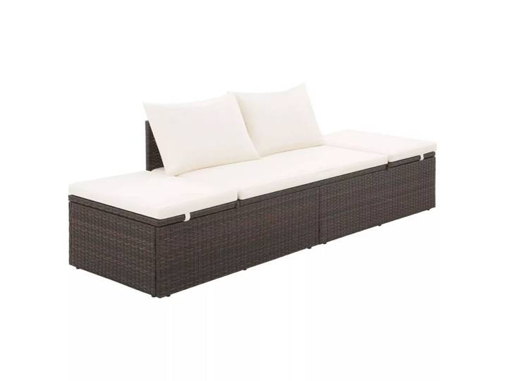 VidaXL - Gartenliege poly-rattan, 3P, Braun