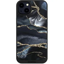 Nivocase Handyhülle für Apple iPhone 14 Plus Hülle NIVOpure Case Schwarz Glitzer Look Marmor Trends (Apple iPhone 14 Plus), Smartphone Hülle, Schwarz