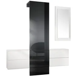 GARDEROBE Carlton Paneel in Schwarz Hochglanz
