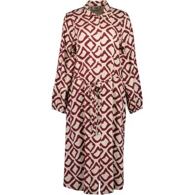 Sommerkleid BLUE SEVEN "Kleid", Damen, Gr. 38, rot (0430, kiesel), 100% Viskose, V-Ausschnitt, Kleider Sommerkleid