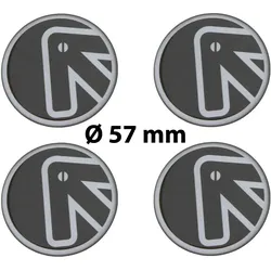 4 x Ø 57 mm Polymere Aufkleber / Pfeil / Nabenkappen, Felgendeckel