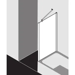 Kermi Pega Seitenwand verkürzt auf Badewanne PETVD07516VNK 75x160cm, silber hochglanz ESG SR Arena C
