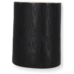 Beistelltisch Block rund, Kernesche massiv, modern, Schwarz, Höhe 38 cm, Unikat