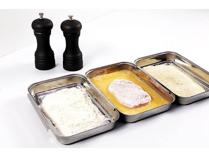Panierstation Ashel 3-teilig 18 x 2 x 46cm Silber