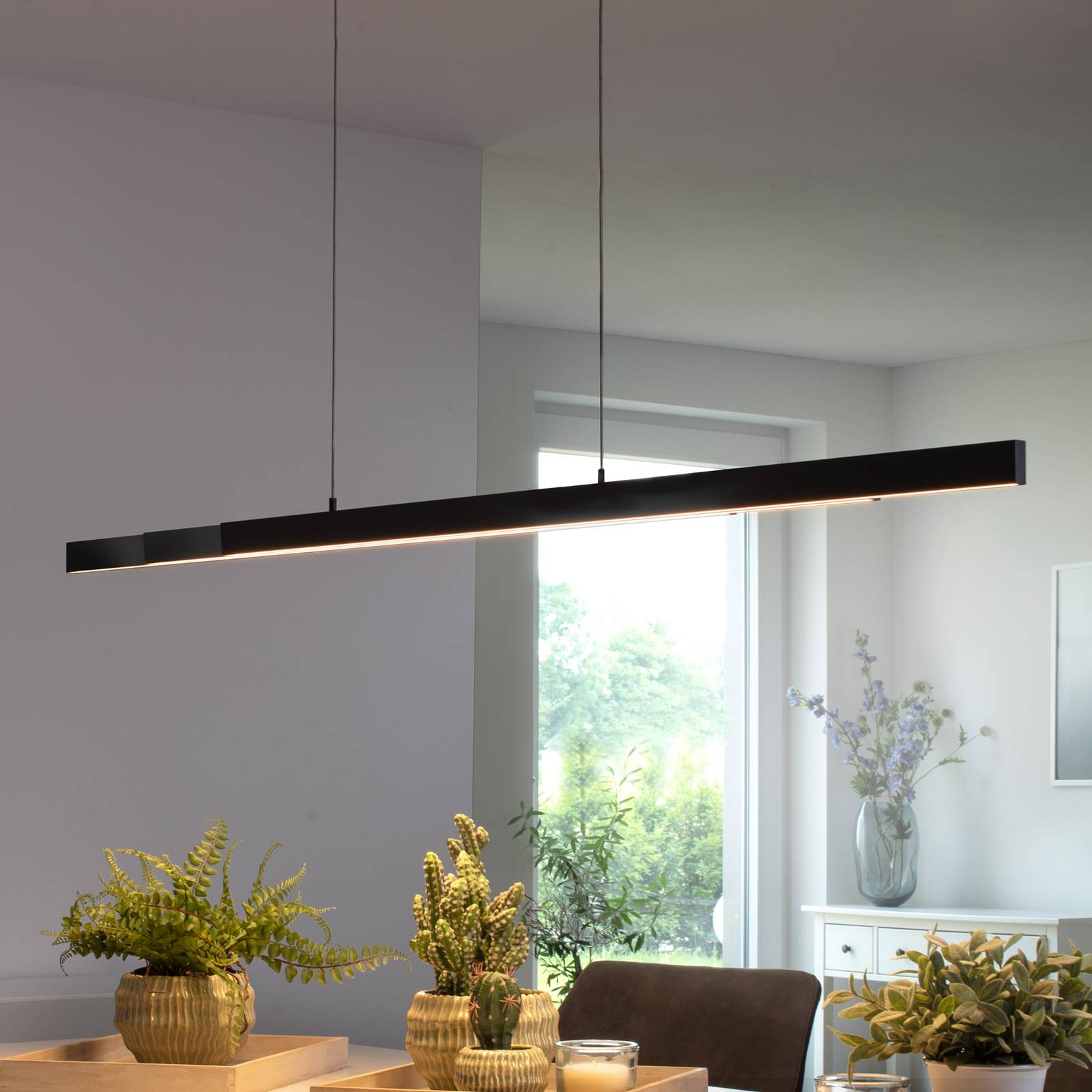 Q-Smart-Home Smart Pendant Light Q-Arian, dimmable, Black, Living / Dining Room, metal, Modern