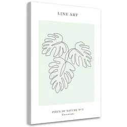 WANDBILD blätter line art