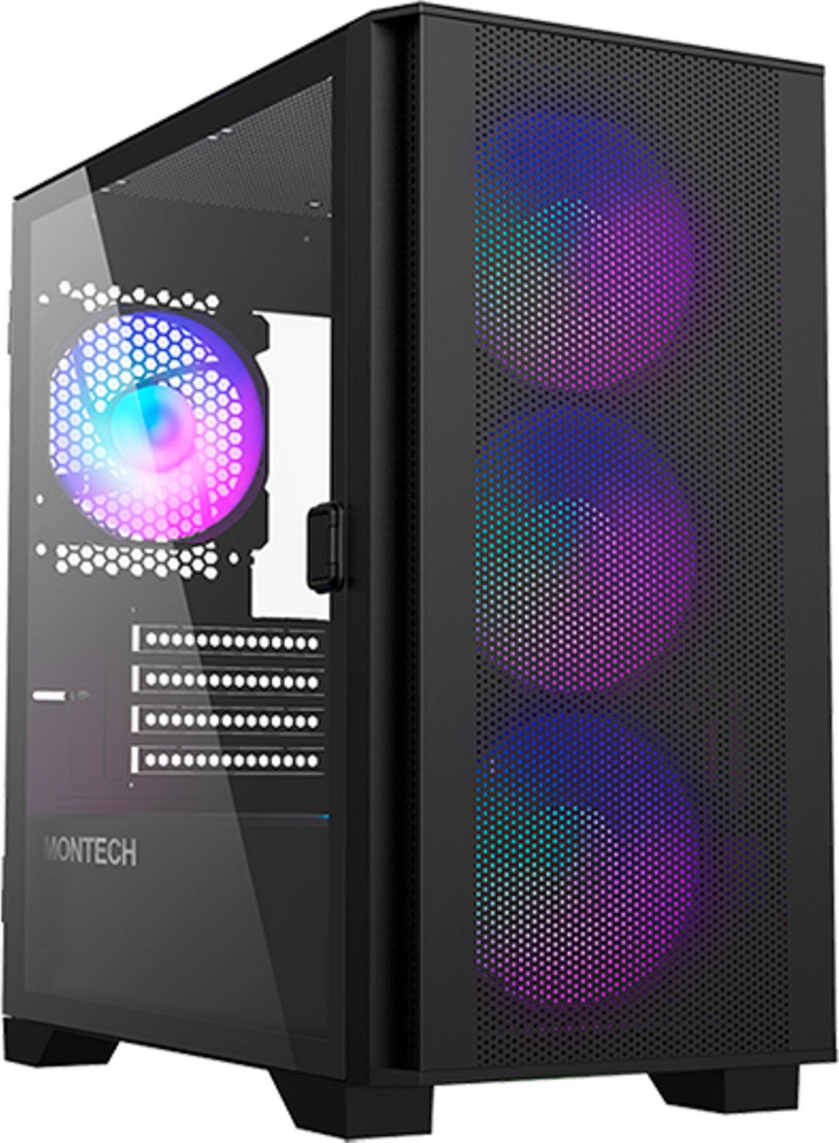 Montech AIR 100 ARGB computerbehuizing, zwart, gehard glas