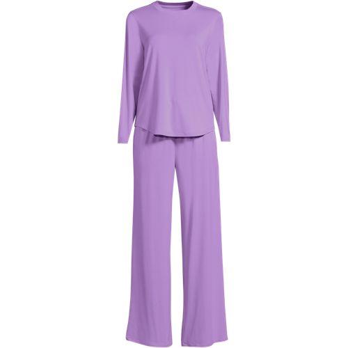 Pyjama-Set mit Cooling-Finish, Damen, size: regular, Lila, by Lands' End