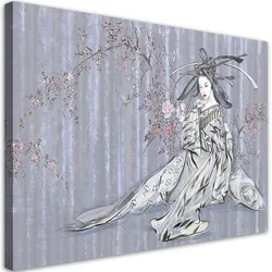 LEINWANDBILD Traditioneller japanischer Geisha 100x70cm