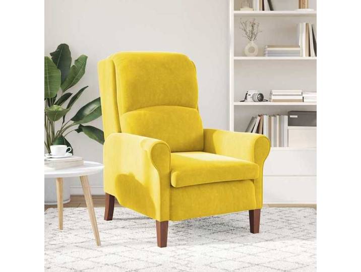 Moderne Fauteuil de salon - Fauteuil TV - 1 place - Chaise de canapé - velours - jaune - Charge 150kg - 76x94x102 cm eyx16m655