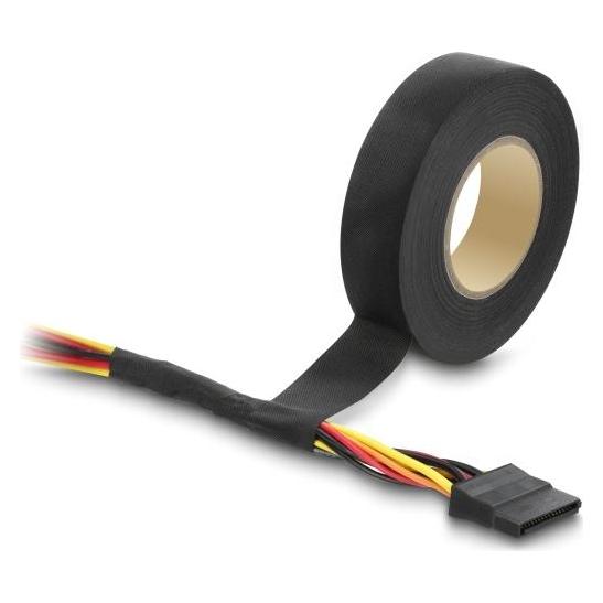 Delock Gewebeklebeband 25 m x 19 mm reissfest selbstklebend schwarz (19 mm) (22004)