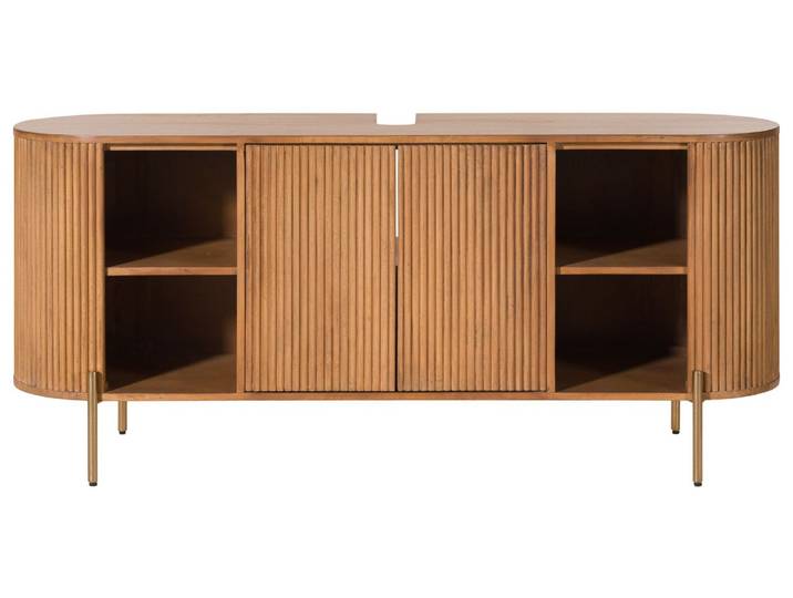 Meuble sous lavabo en bois de manguier 150x40x65 naturel laqué BARCELONA #551