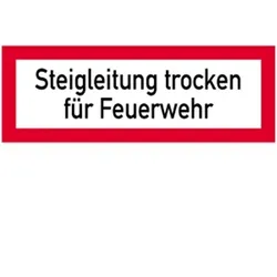 Schild Steigleitung trocken für Feuerwehr, Kunststoff, 297x105 mm