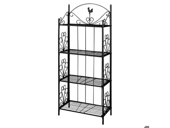 Etagère 4 niveaux intérieur ou extérieur pour plantes fleurs 61 cm acier noir 2702001/2