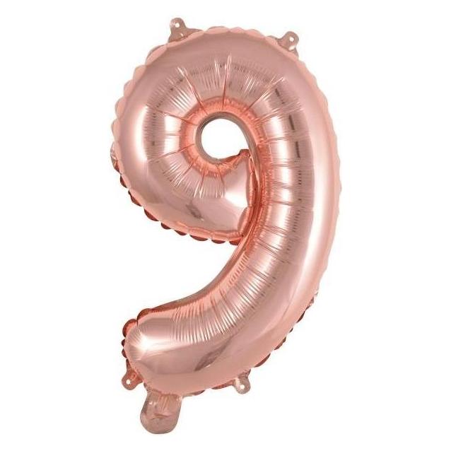 Amscan Folienballon Mini Zahl 9 rose (5x) (9909697)