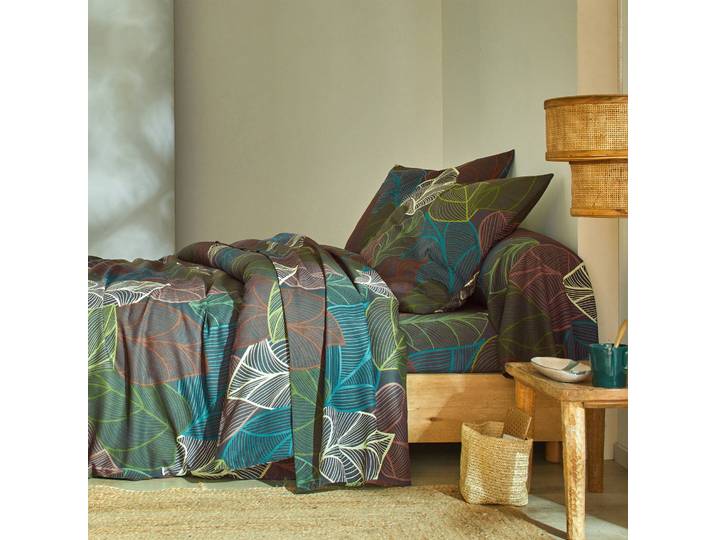 Linge de lit Elsa en polycoton à motifs feuilles - Blancheporte