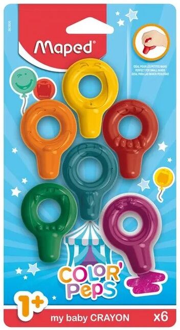 Pack 6 Crayons de cire Baby Color'Peps - Maped