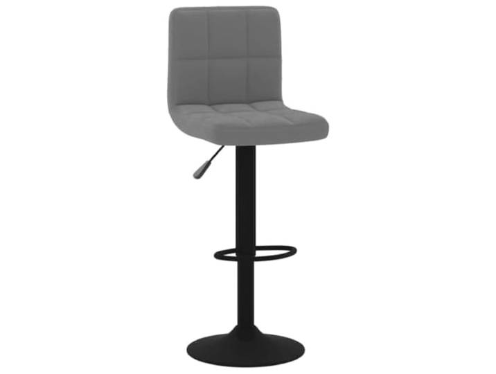 Barhocker aus dunkelgrauem Samt mit verchromtem Stahlsockel 360 Grad drehbar, integrierte Fußstütze, max. Belastung 110 kg, Gasheben, moderne Eleganz