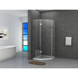 Fa-Bausysteme Glasdusche Lippe links Klarglas 90 x 90 cm ohne Wanne