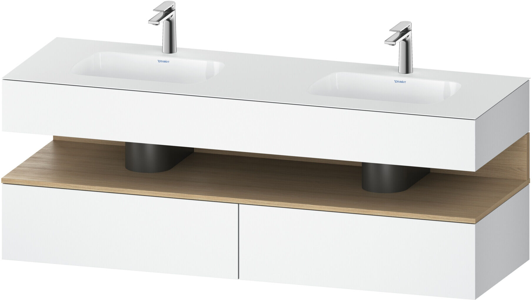 Duravit Einbauwaschtisch-Möbel-Set Qatego 160x55x60cm, Kon-WTU, Ei nat/weiß ma (QA4797030180000)