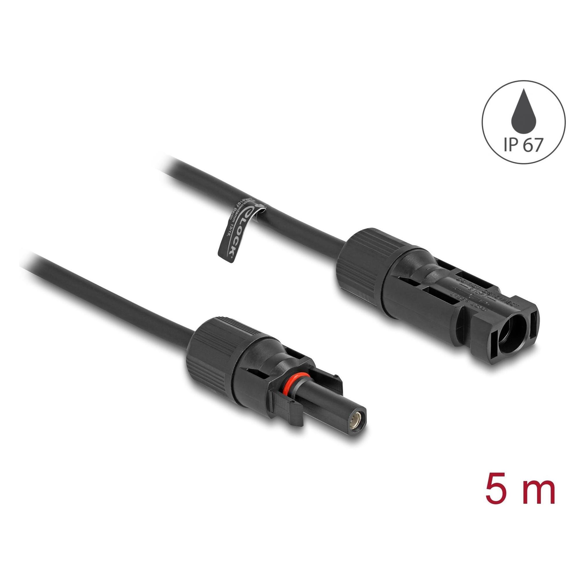 Delock Anschlusskabel Stecker zu Buchse 4 mm², 5 m (Solarkabel) (88230)
