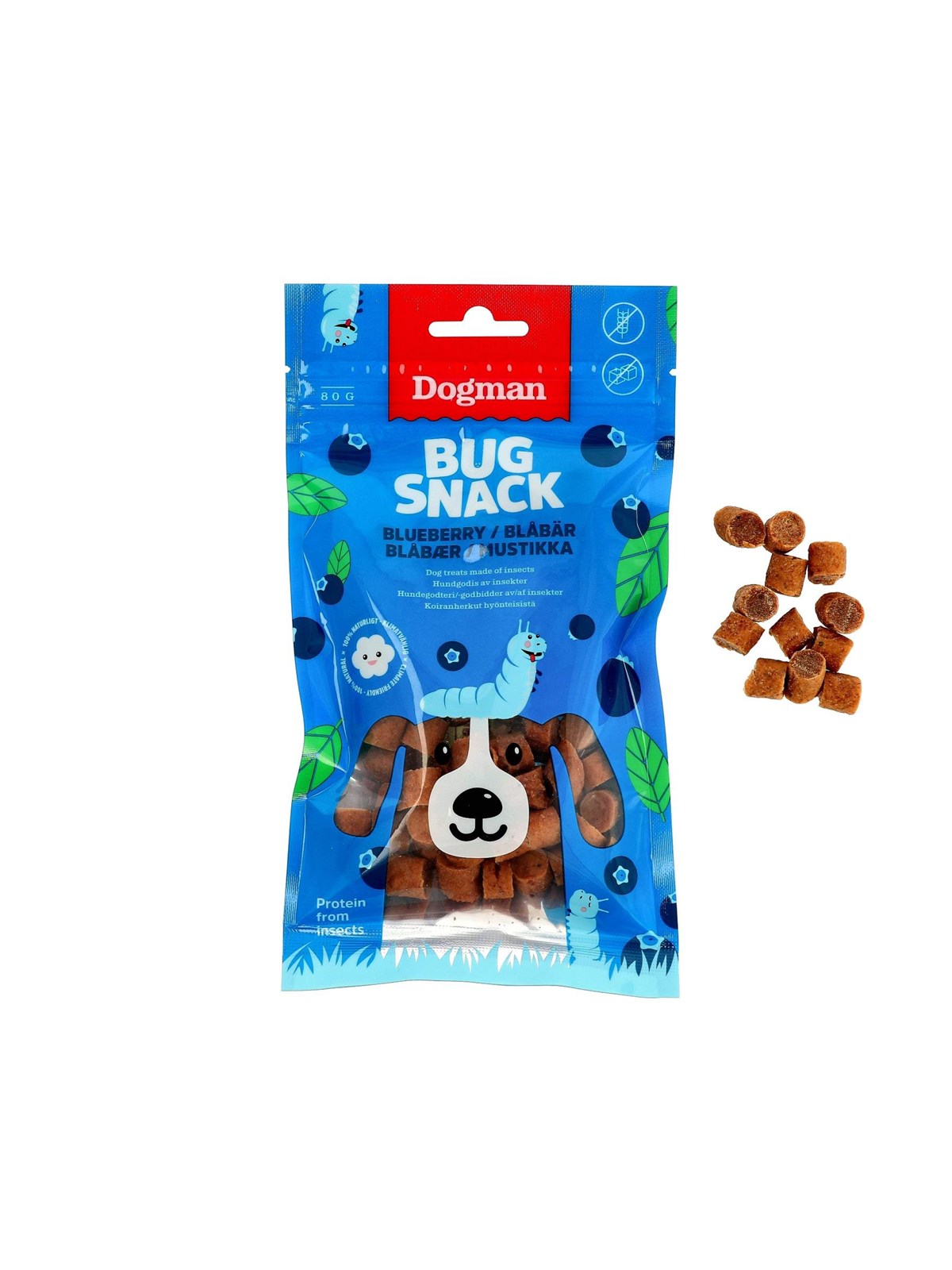 Dogman Bug Snack blueberry 80g