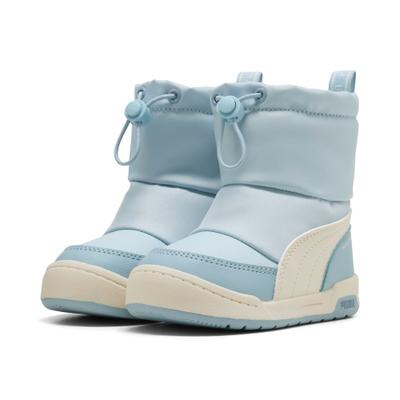 Winterboots PUMA "MULTIFLEX 2 BOOT AC INF", Mädchen, Gr. 21, Textil, aqua glow, alpine snow, Schuhe Winterboots, für Sportmode, Wintermode und Outdoormode, knöchelhoher Schnitt