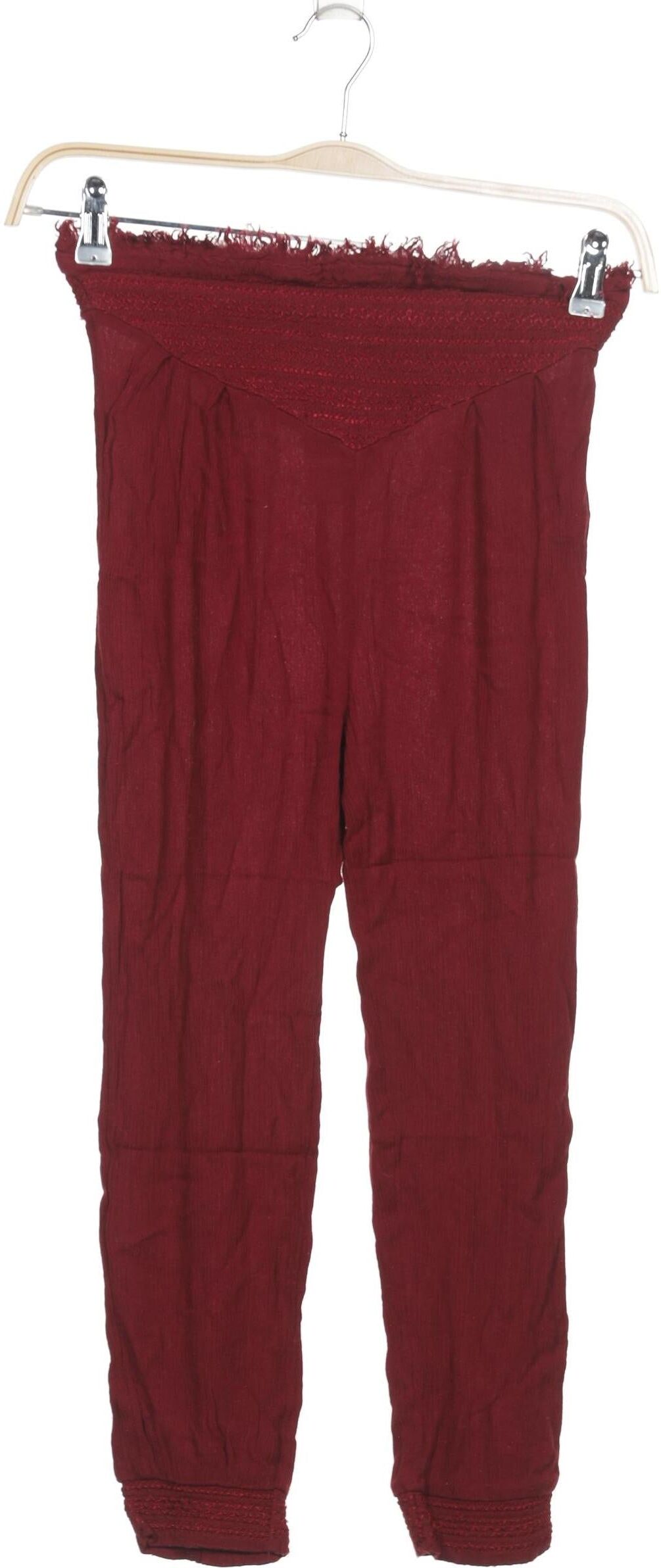 Free People Damen Stoffhose, Bordeaux, Gr. XS, Viskose - Second Hand
