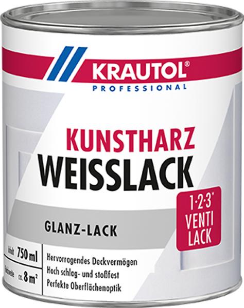 KRAUTOL Kunstharz Weißlack glänzend weiß, 2,5 l