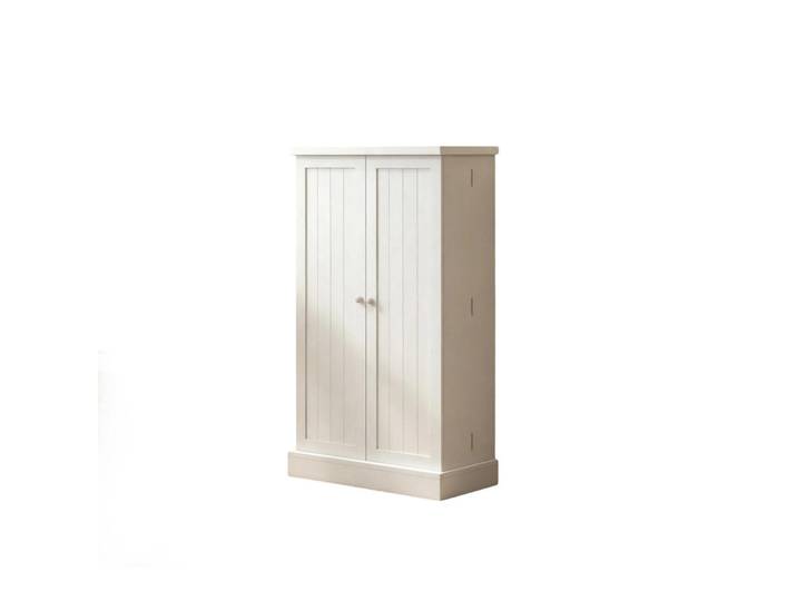ComfortXL Highboard De-38818 60/30/104 cm 5 Hauptfächer und Türregale Weiß, 60x104x30 cm, Kleinmöbel, Kommoden, Highboards