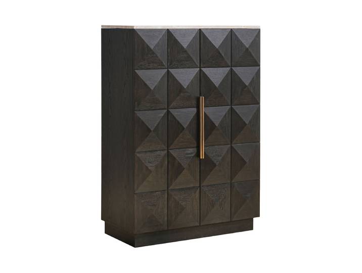 Design Highboard „Claremont“ mit Marmorplatte, 2-türig Braun Richmond Interiors
