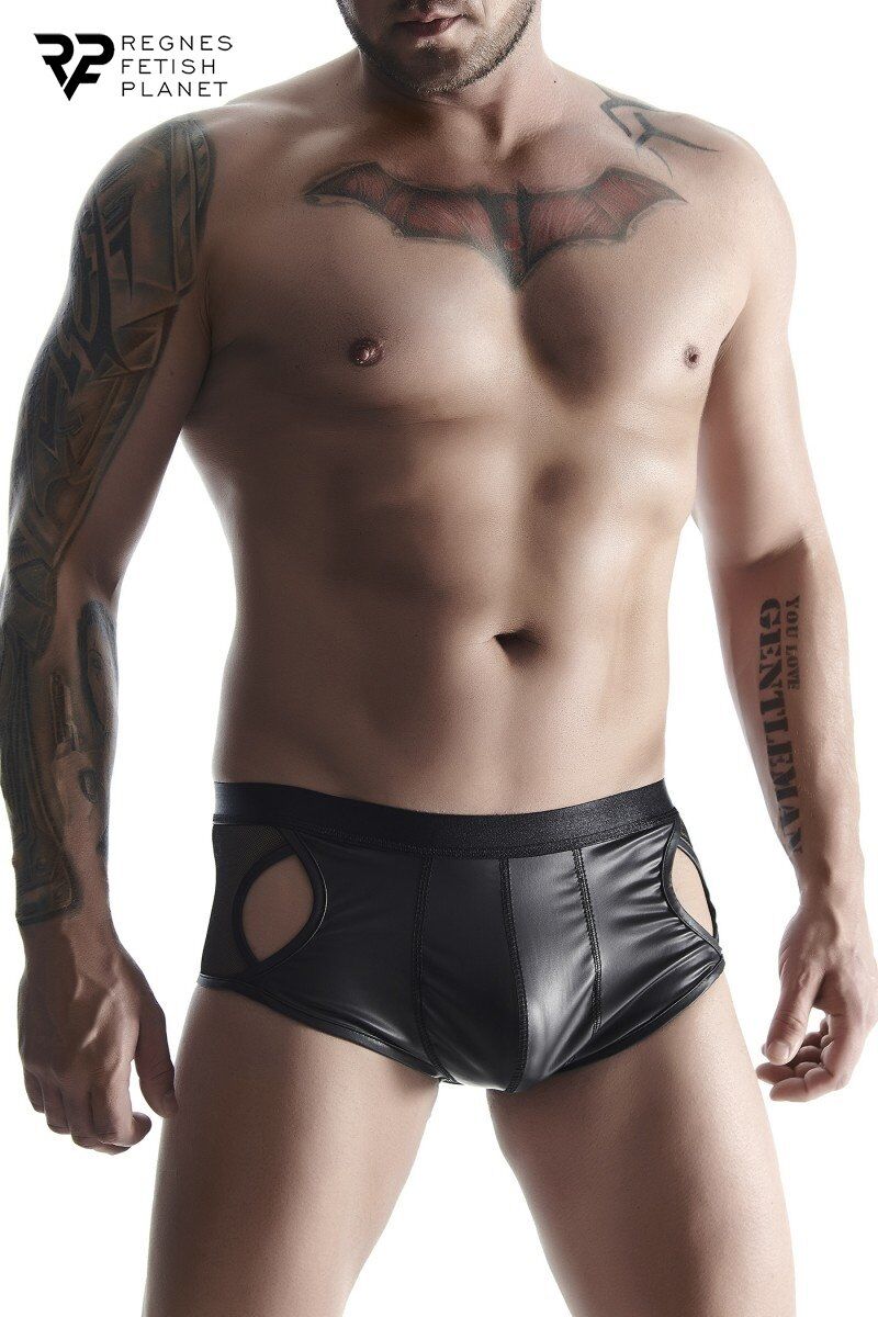 Regnes Shorty ouvert noir wetlook