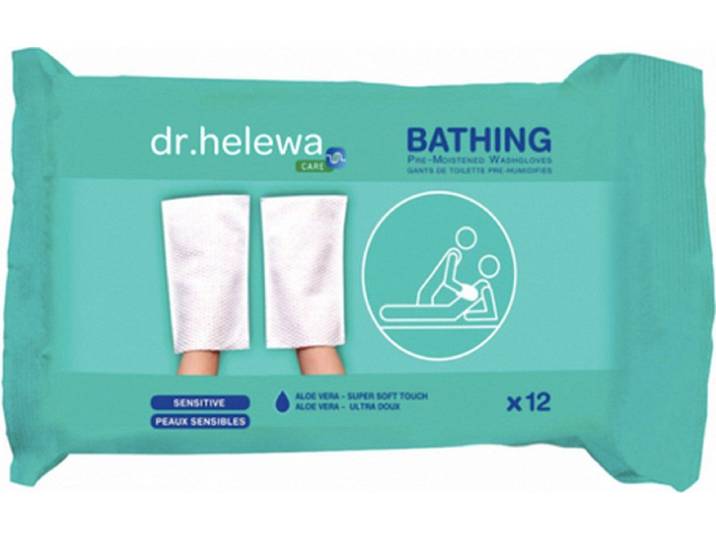 Dr Helewa - Vochtige ECO Washandjes - Hypoallergeen met Aloë Vera en Groene Thee - Wit