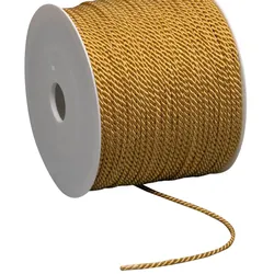 SPRINTIS Kordel 2 mm aus Viskose, gold, Kordelband mit 100 m Rolle, 2-fach gedreht – Ideal als Geschenkband, Dekokordel oder Zierkordel