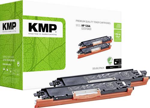 KMP Toner ersetzt HP 126A, CE310A Kompatibel 2er-Pack Schwarz 2400 Seiten H-T148D 1226,0021