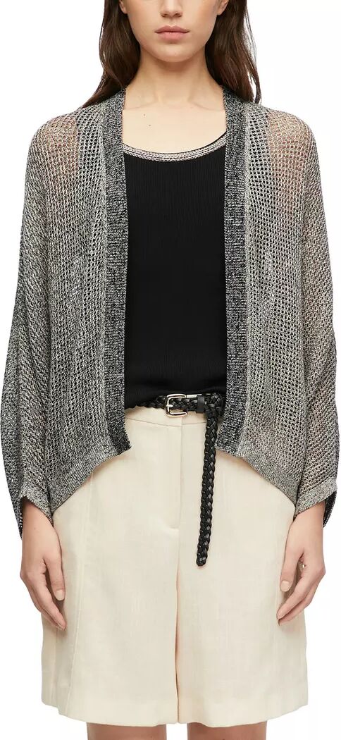 Comma - Lange Strickjacke, langarm, für Damen, Antikes Silber, Größe M