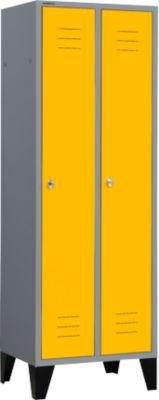 Schäfer Shop Select Kleiderspind mit Füßen, Drehriegelverschluss, weißaluminium/rapsgelb
