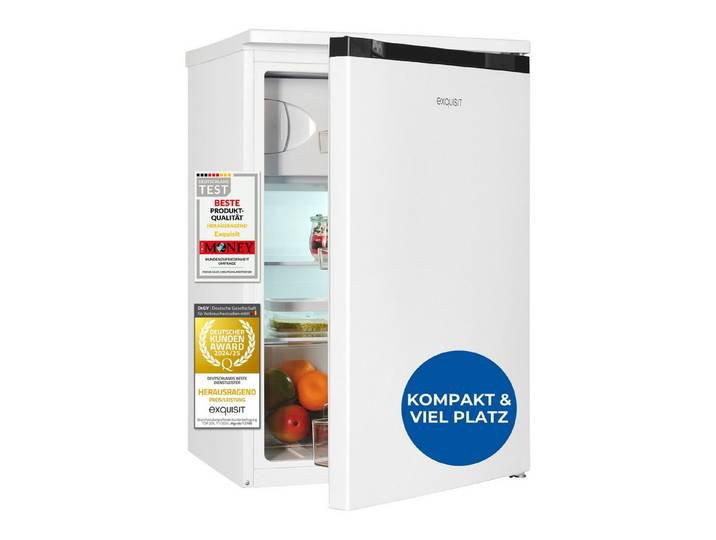 exquisit Kühlschrank KS516-4-E-051C, 84,5 cm hoch, 54,9 cm breit, Türanschlag wechselbar, LED-Licht, Integrierte Temperaturregelung