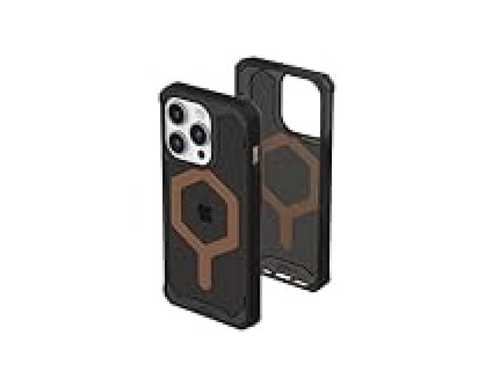 Urban Armor Gear UAG Coque Compatible avec iPhone 15 Pro 6,1 , Plyo Noir/Bronze, Aimant intégré, Compatible avec Chargeur MagSafe, Coque de Protection Robuste, Anti-jaunissement, Transparente