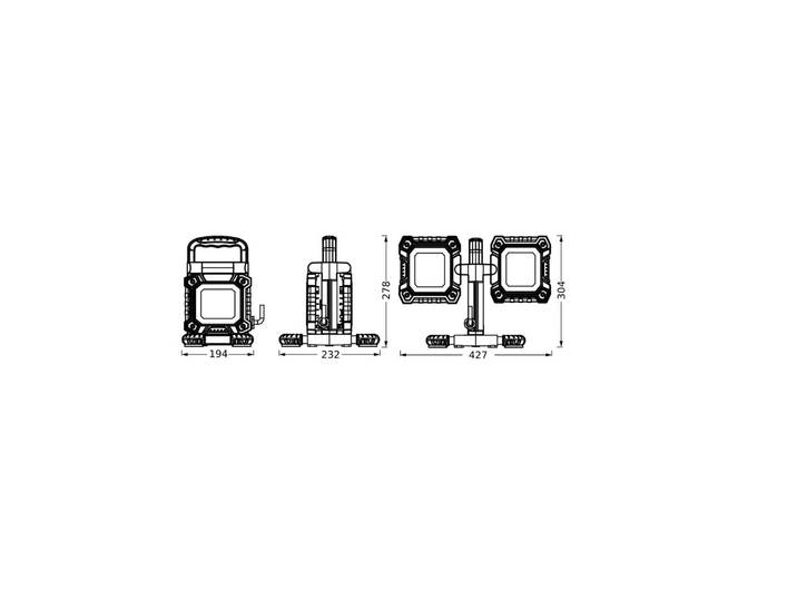 OSRAM LED-Arbeitsleuchte VALUE FLEX, schwarz, IP65, 2 x 30 W FLEX, schwarz, Aluminium