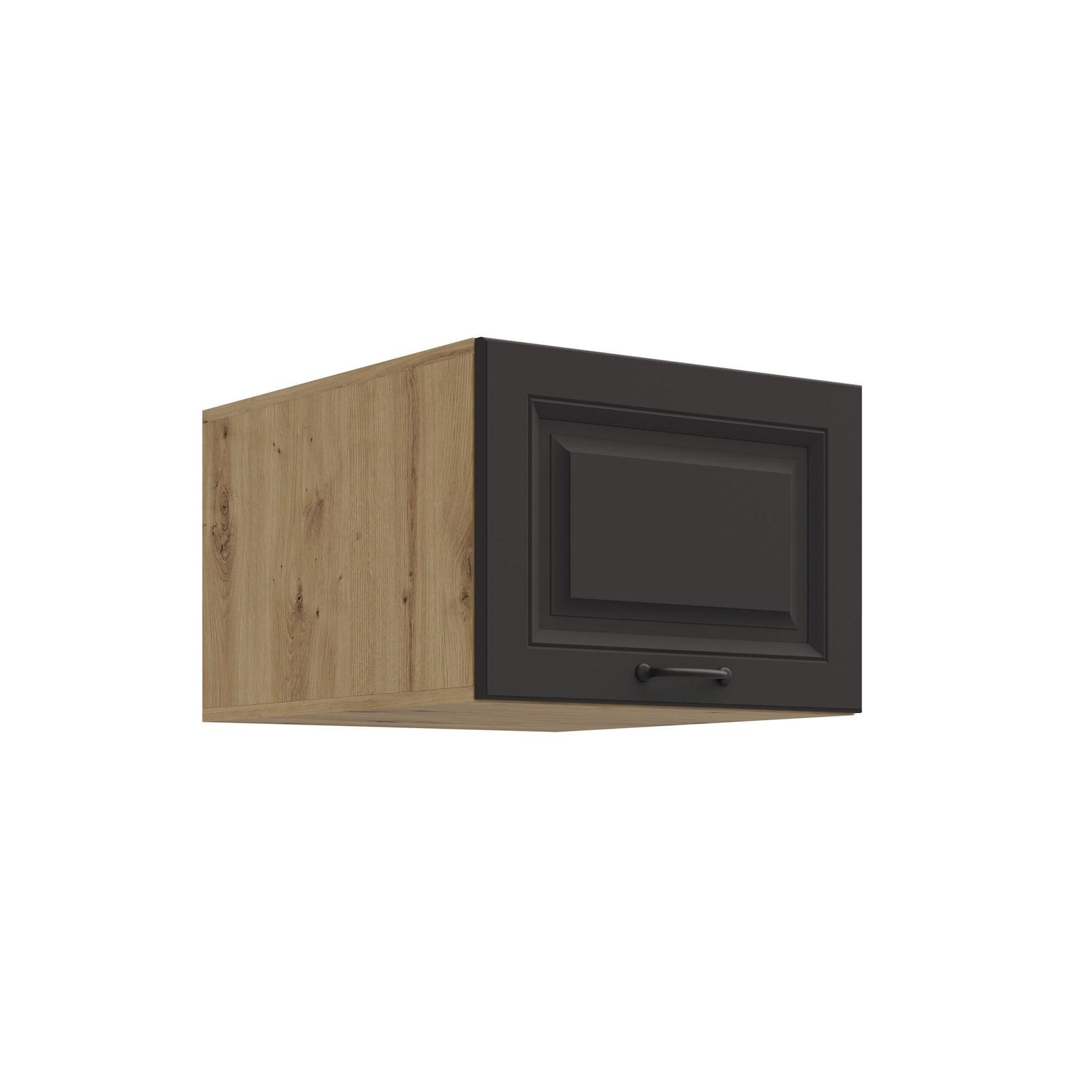 Aufsatzschrank Hochschrank 50 cm STILO Grau Küchenzeile Küchenblock Küche