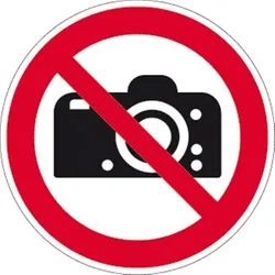 Schild Fotografieren verboten ISO 7010, Alu, Ø 315 mm